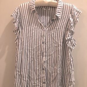 Women’s blue/white stripes button down